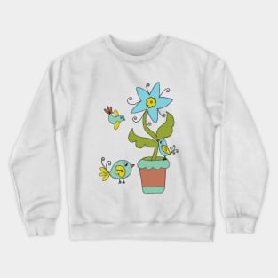 Blumenvögel Crewneck Sweatshirt